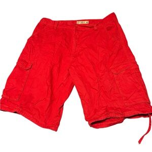 Noiz Men’s Red Denim Cargo Shorts Size 40